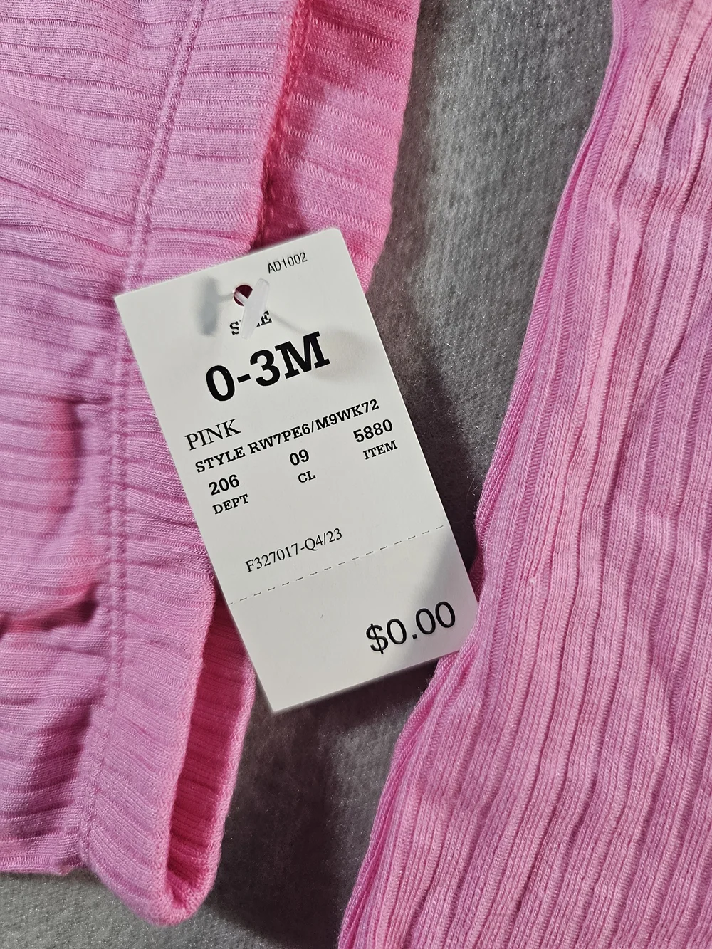 Cat & Jack Pink Ribbed Kids Pajama Set 0-3 Months